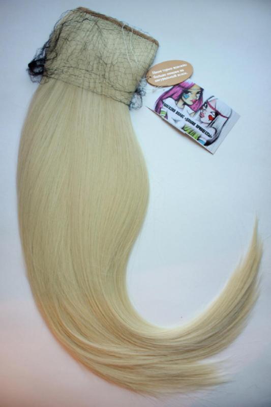 Фото Хвост на ленте термо арт.Stella цвет 613 классический блонд - магазин  "Домик Принцессы"