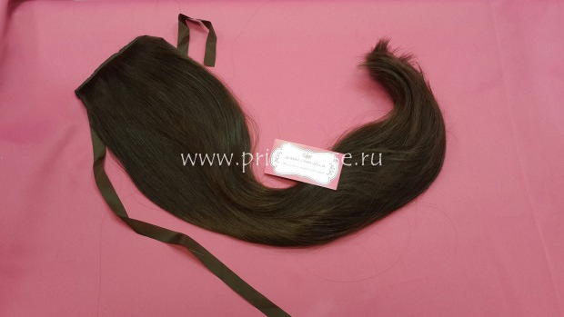 Фото Накладной искусственный хвост на ленте 65 см Цвет 33О янтарный шоколад - магазин  "Домик Принцессы"