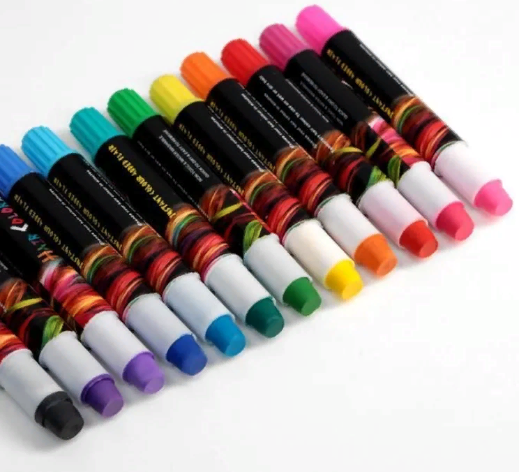 Фото Мелки-карандаши для волос 12 цветов в наборе - магазин  "Домик Принцессы"