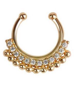 Фото Септум пирсинг-обманка для носа золотая - магазин  "Домик Принцессы"