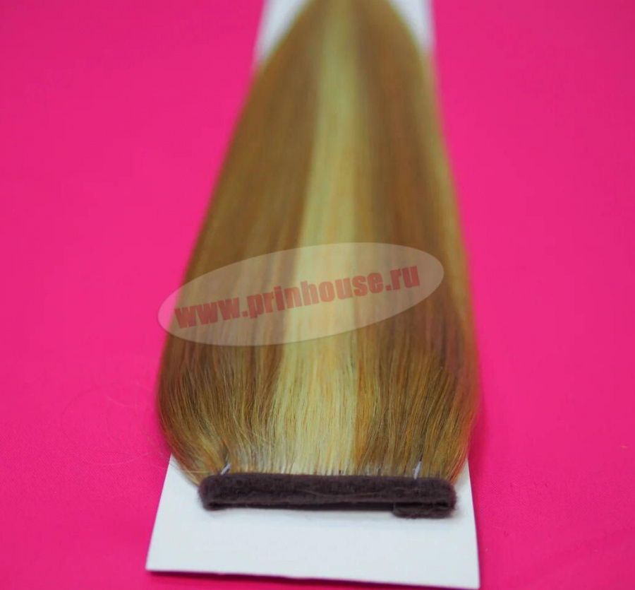 Фото Накладной хвост из натуральных волос на ленте 53cм цвет P16/613 мелированный блонд - магазин  "Домик Принцессы"