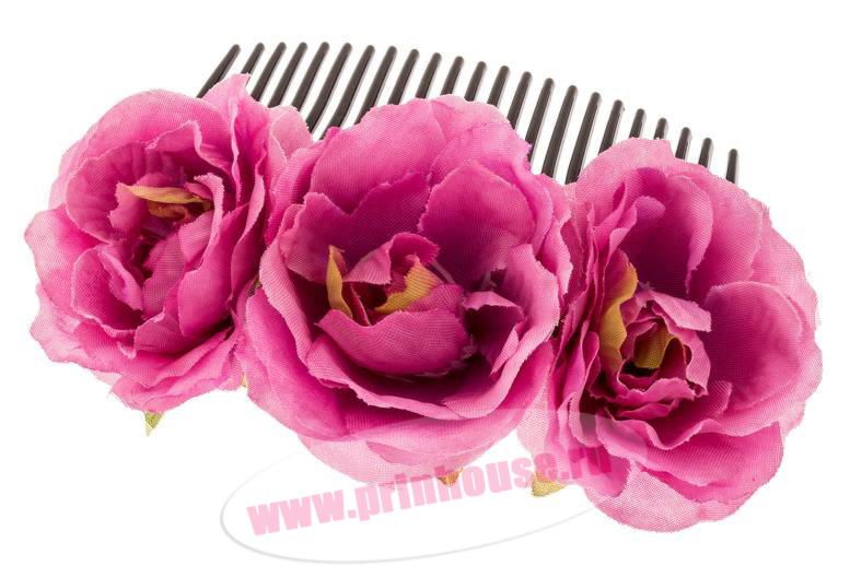 Фото Гребень пластиковый с цветами - магазин  "Домик Принцессы"