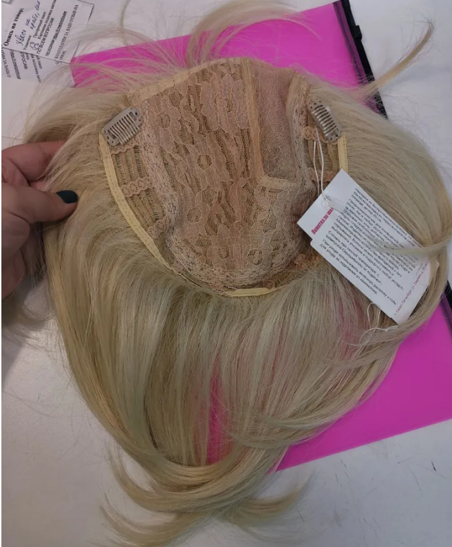 Фото Накладка на сетке 20х18см на заколках, цвет блонд, длина 30см - магазин  "Домик Принцессы"