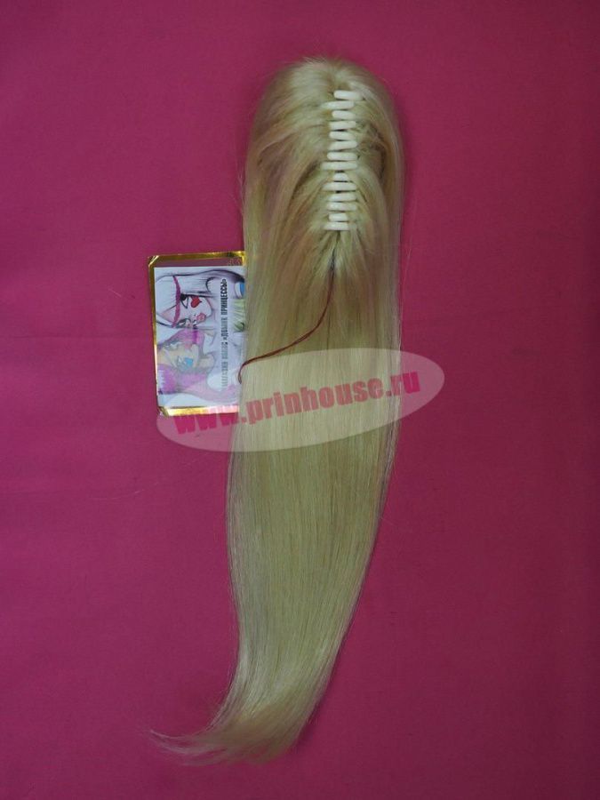 Фото Натуральный хвост на крабе цвет блонд 40см - магазин  "Домик Принцессы"