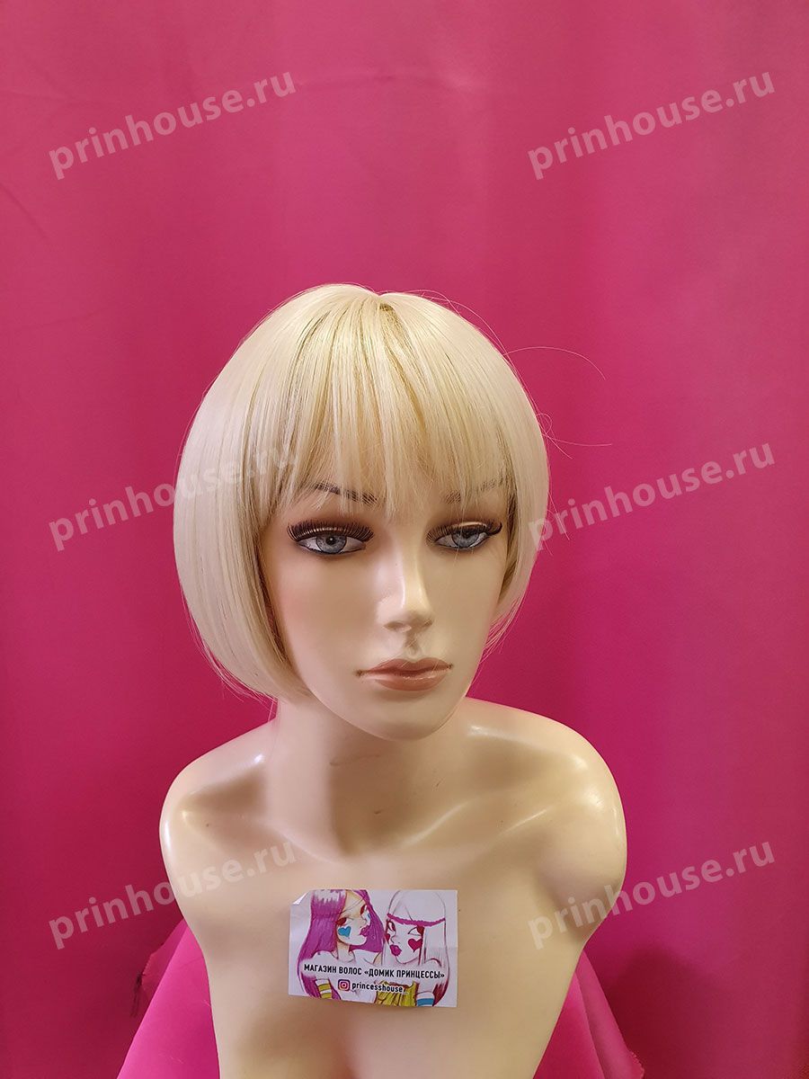 Фото Парик термо корткий с челкой цвет блонд 613 - магазин  "Домик Принцессы"