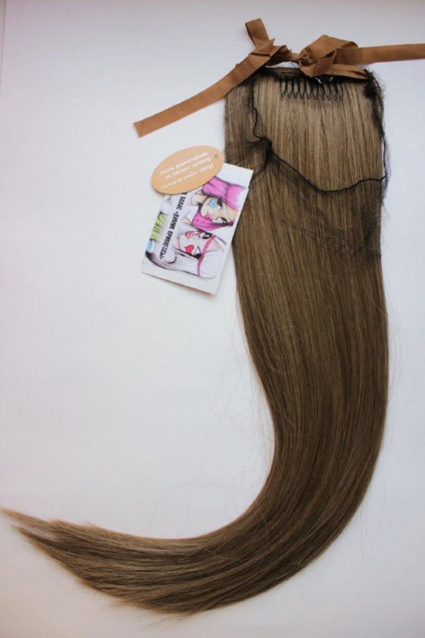 Фото Хвост на ленте термо арт.Stella цвет 10 натуральный русый - магазин  "Домик Принцессы"