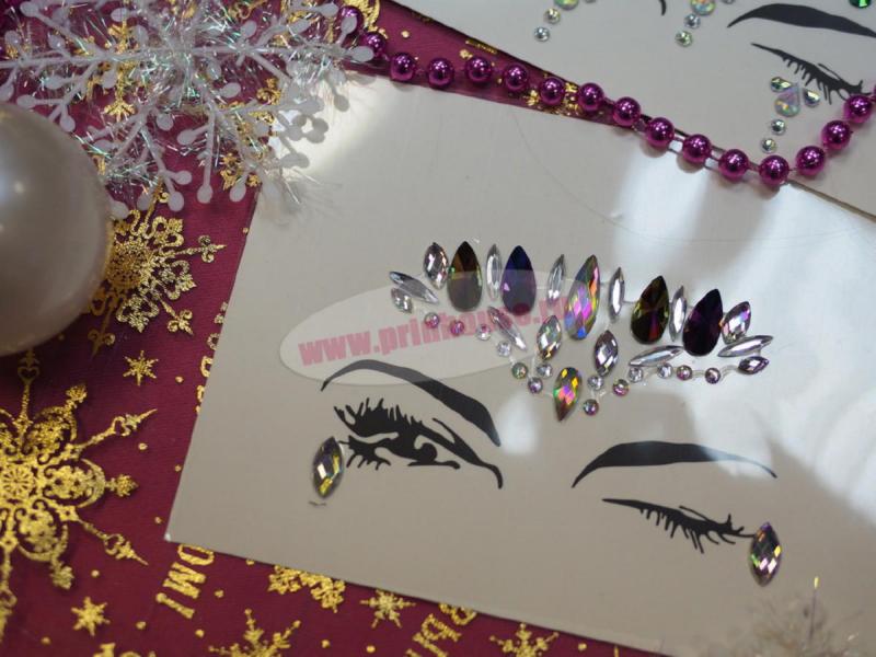 Фото Украшения стразы на лицо и тело капли разноцветные - магазин  "Домик Принцессы"