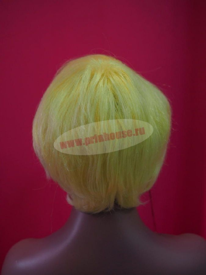Фото Парик из натуральных волос каре короткая стрижка сетке цвет блонд 613 - магазин  "Домик Принцессы"