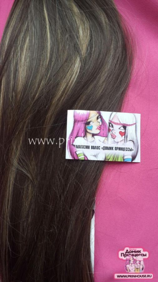 Фото Волосы на заколках искусственные 8 лент термо цвет 8Н124 длина 60 см - магазин  "Домик Принцессы"