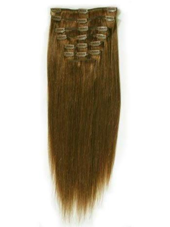 Фото Волосы на заколках натуральные длина 50см цвет №6 шоколад арт.ДП-Lux-50/8/100 - магазин  "Домик Принцессы"