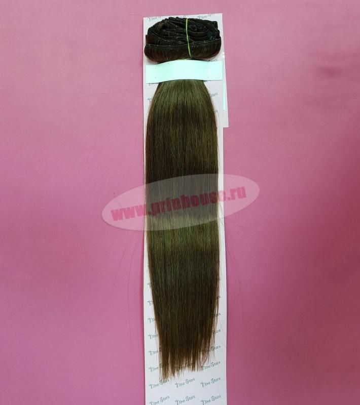 Фото Волосы на заколках натуральные люкс цвет №33 темно рыжий - магазин  "Домик Принцессы"