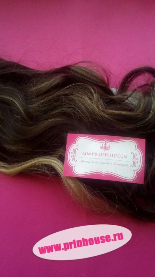 Фото Волосы искусственные канекалон термо на заколках 8 лент 65см локоны Цвет 6Н26 - магазин  "Домик Принцессы"