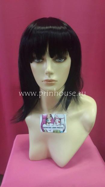 Фото Парик искусственный стильная стрижка с челкой Цвет 1 черный - магазин  "Домик Принцессы"