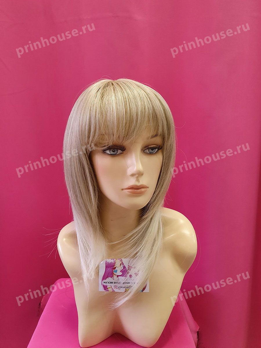Фото Парик термо каскад с челкой цвет мелированный блонд 15bt613 - магазин  "Домик Принцессы"