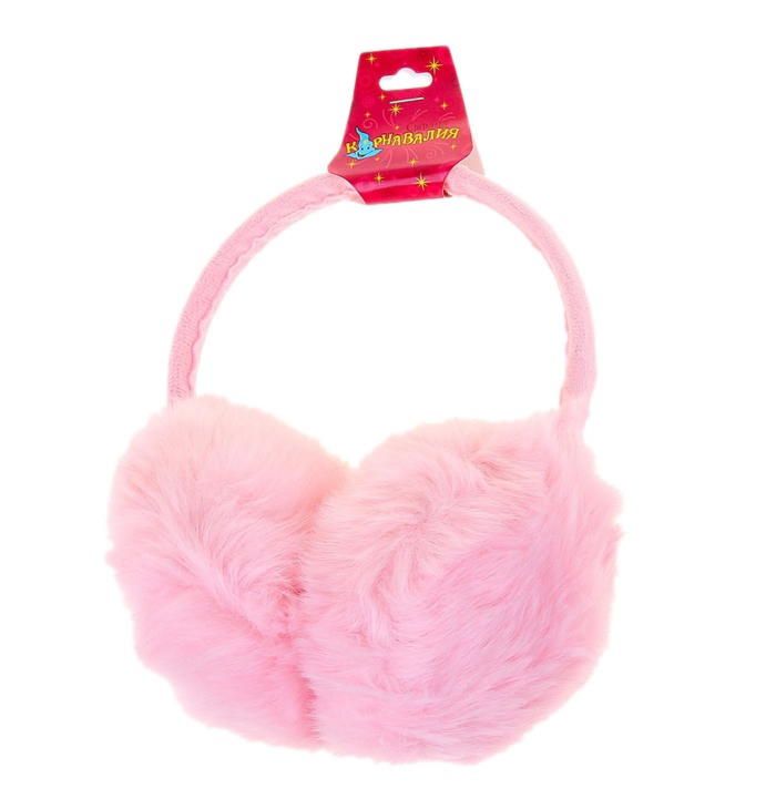 Фото Наушники меховые "Пушистик" розовые теплые - магазин  "Домик Принцессы"