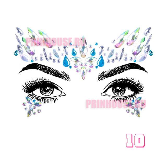 Фото Украшения стразы кристаллы на лицо (разные дизайны на выбор) - магазин  "Домик Принцессы"