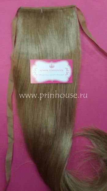 Фото Накладной искусственный хвост 65см на ленте густой кончик цвет 19О янтарный - магазин  "Домик Принцессы"