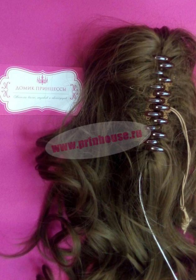 Фото Хвост на крабе из искусственных волос термо цвет 12 - магазин  "Домик Принцессы"