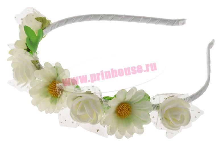 Фото Ободок из белых розочек - магазин  "Домик Принцессы"