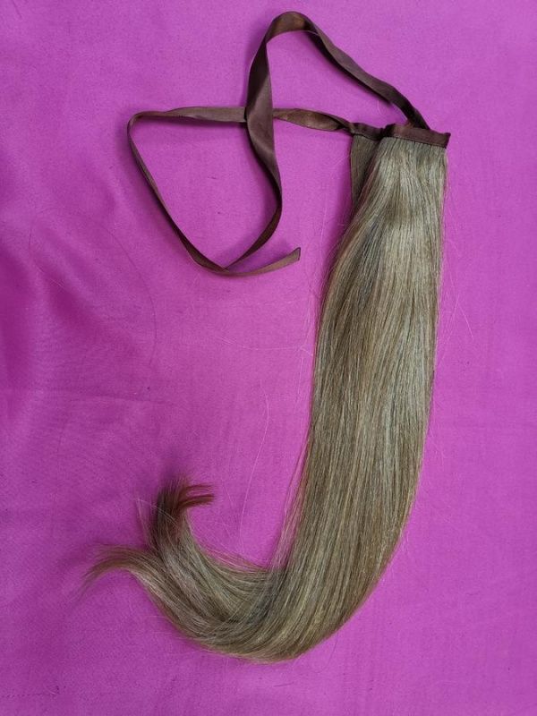 Фото Накладной хвост из натуральных волос на ленте 50cм цвет 16 - магазин  "Домик Принцессы"