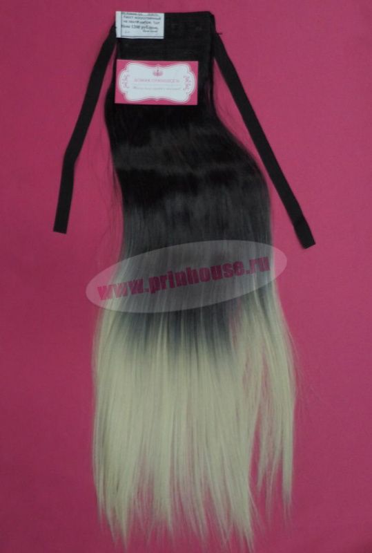 Фото Хвост искусственный на ленте омбре цвет BlackT613 - магазин  "Домик Принцессы"