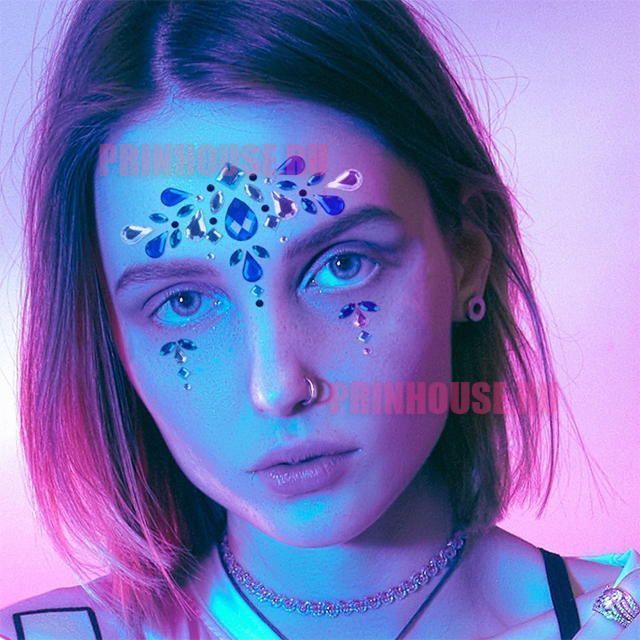 Фото Украшения стразы кристаллы на лицо (разные дизайны на выбор) - магазин  "Домик Принцессы"