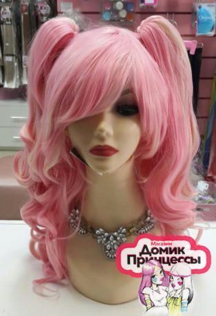 Фото Парик косплей с пышными хвостиками цвет розовый - магазин  "Домик Принцессы"