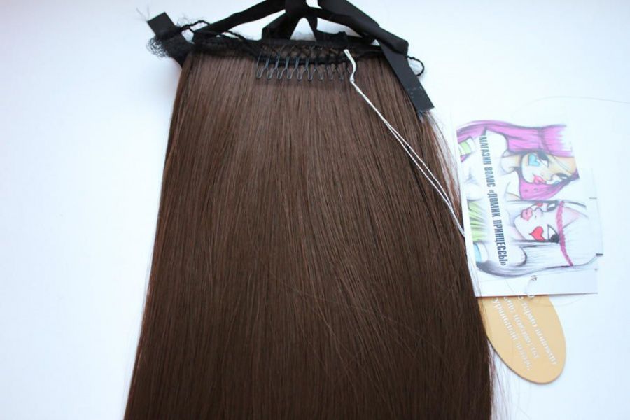 Фото Хвост на ленте термо арт.Stella цвет 30 темный каштан - магазин  "Домик Принцессы"