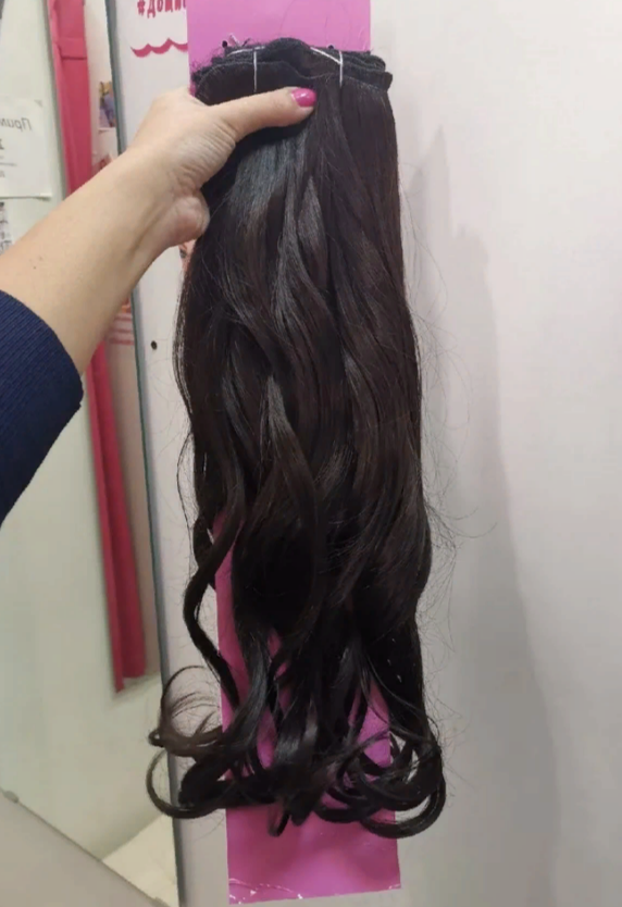 Фото Волосы на заколках локоны матовые биопротеиновые 220г цвет 6O светлый шоколад - магазин  "Домик Принцессы"