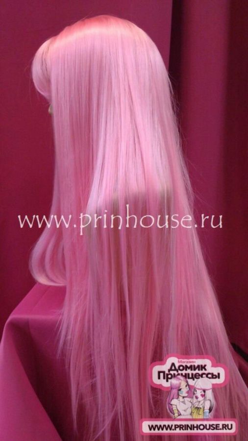 Фото Парик супер длинный искусственный 70 см Цвет №80 светло-розовый - магазин  "Домик Принцессы"