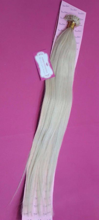 Фото Волосы для наращивания европейские 100 прядей прямые 100 прядей 60см цвет 613 блонд - магазин  "Домик Принцессы"