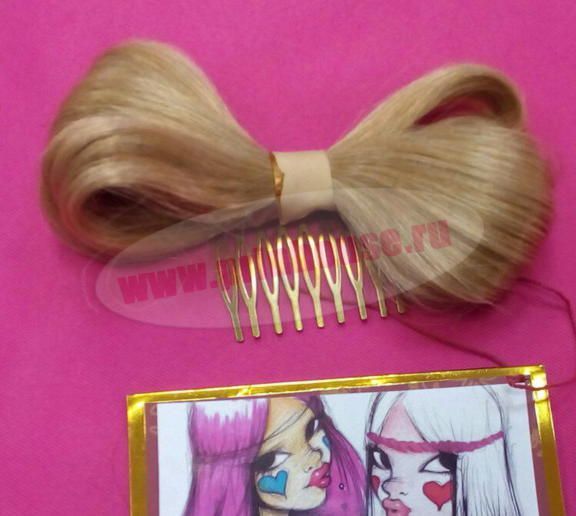 Фото Бант из волос на заколке "Леди Гага" цвет №24B - магазин  "Домик Принцессы"