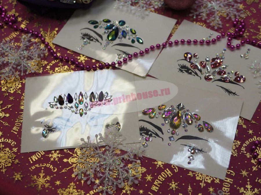 Фото Украшения стразы на лицо и тело капли - магазин  "Домик Принцессы"