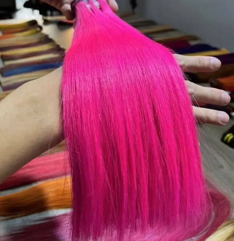 Фото Тресс из биопротериновых волос длина 60см цвет фуксия - магазин  "Домик Принцессы"