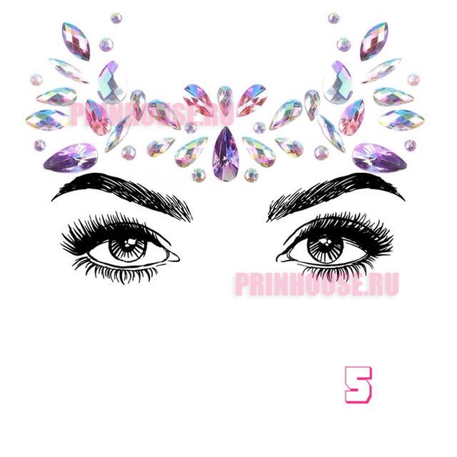 Фото Украшения стразы кристаллы на лицо (разные дизайны на выбор) - магазин  "Домик Принцессы"