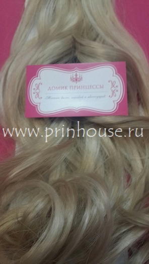Фото Волосы на заколках искусственные локоны 45см цвет L24/613 микс блонд - магазин  "Домик Принцессы"