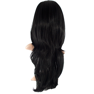 Фото Накладка из искусственных термо волос цвет 1 черный 60см прямые - магазин  "Домик Принцессы"