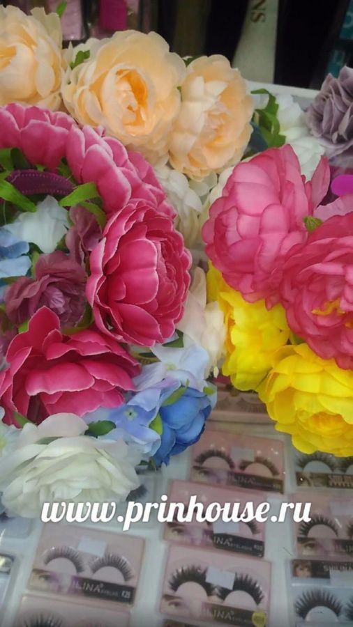 Фото Ободок с ярко-розовыми большими цветами градиент - магазин  "Домик Принцессы"