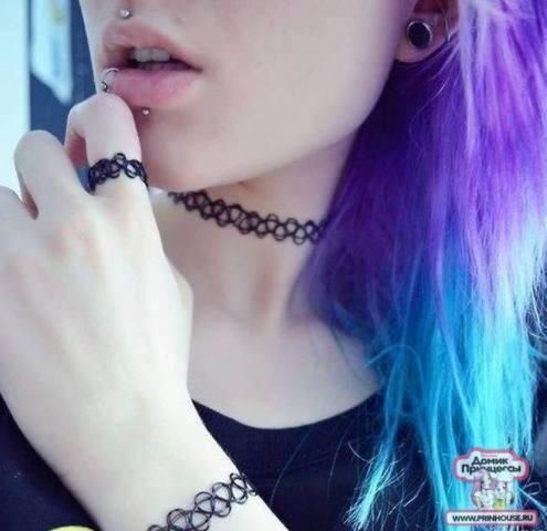 Фото Чокер татуировка цвет черный - магазин  "Домик Принцессы"