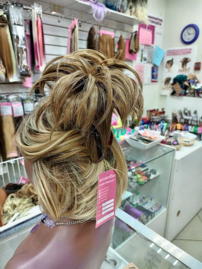 Фото Хвост фонтан на крабе цвет 14.0 славянский русый - магазин  "Домик Принцессы"