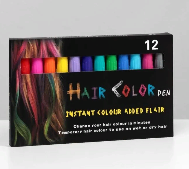 Фото Мелки-карандаши для волос 12 цветов в наборе - магазин  "Домик Принцессы"