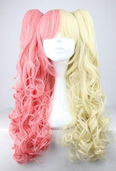 Фото Парик искусственный косплей длинные хвостики Японское аниме розово-блонд - магазин  "Домик Принцессы"