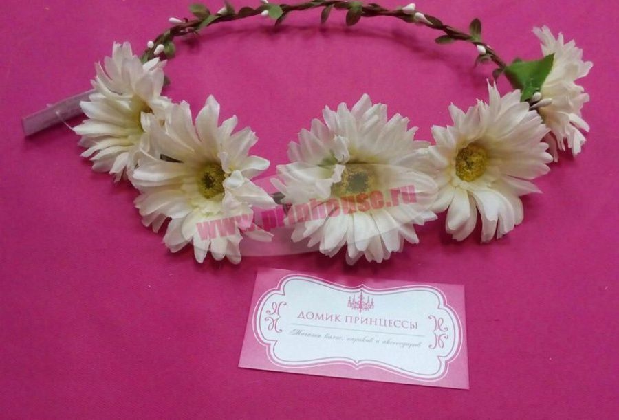Фото Ободок венок с ромашками - магазин  "Домик Принцессы"