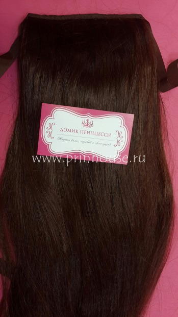 Фото Накладной искусственный хвост на ленте 65 см Цвет 33АО красное дерево - магазин  "Домик Принцессы"