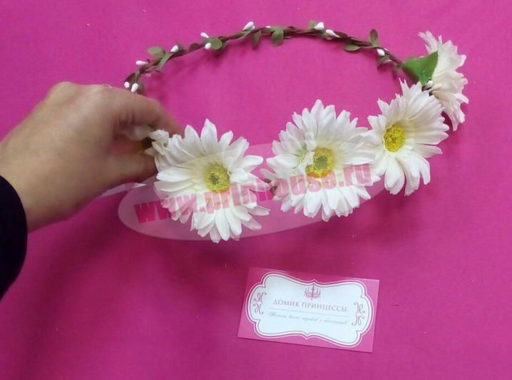 Фото Ободок венок с ромашками - магазин  "Домик Принцессы"