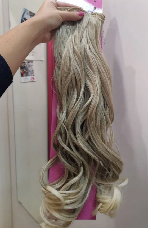 Фото Волосы на заколках матовые биопротеиновые длина 60см 220г цвет 15ВТО613О холодное мелирование - магазин  "Домик Принцессы"