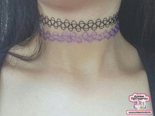 Фото Чокер татуировка цвет сиреневый - магазин  "Домик Принцессы"