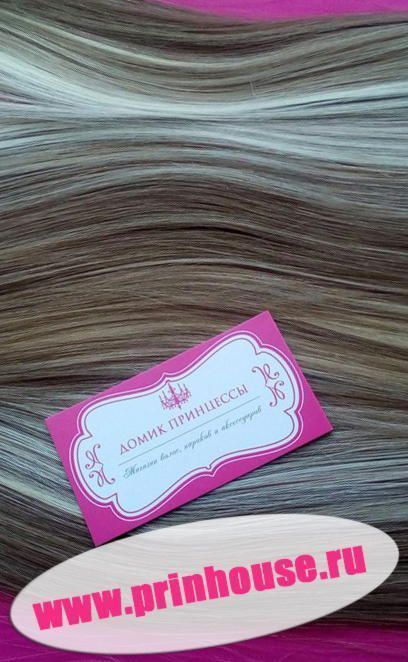 Фото Волосы прямые на леске искусственные цвет #H16D613 мелированный русый - магазин  "Домик Принцессы"
