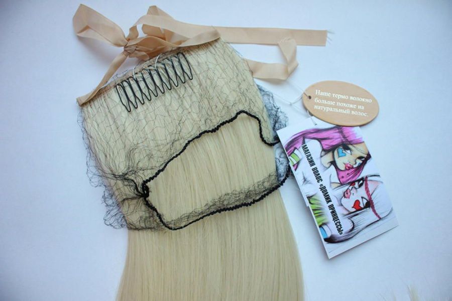 Фото Хвост на ленте термо арт.Stella цвет 613 классический блонд - магазин  "Домик Принцессы"