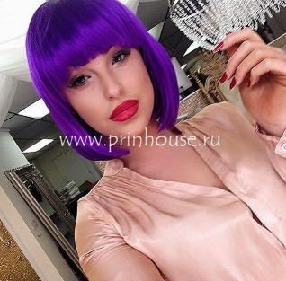Фото Парик каре цвет фиолетовый - магазин  "Домик Принцессы"
